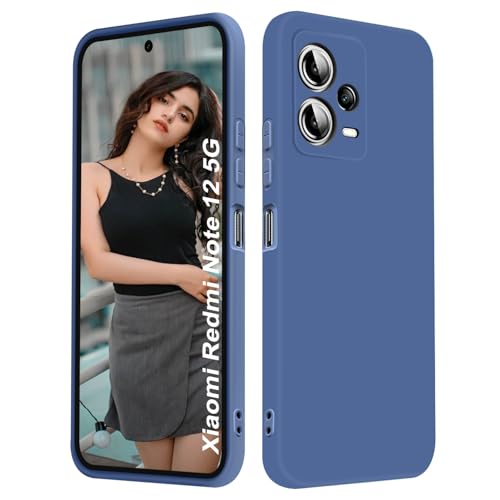 ISOI - Funda para Xiaomi Redmi Note 12 5G/Xiaomi Poco X5 5G, Carcasa Silicona líquida Suave, Protección de Cuerpo Completo Ultra Delgada a Prueba de Golpes - Azul