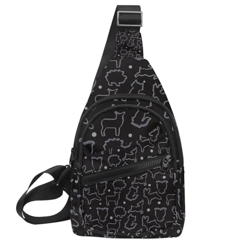 Sac à bandoulière pour homme noir au design géométrique épuré