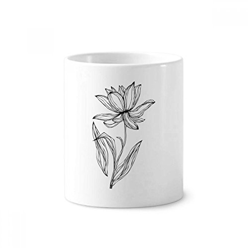 Gobelet céramique Fleur de Lotus noir | Organisateur de luxe blanc 350ml