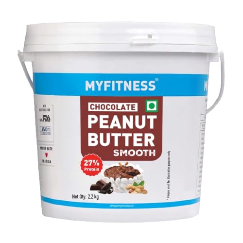 Image of MYFITNESS Peanut Butter Chocolate Flavour, Smooth 2.2kg | 27g Protein | Tasty & Healthy Nut Butter Spread | Vegan | Cholesterol Free & Gluten Free | Zero Trans Fat | Creamy Peanut Butter