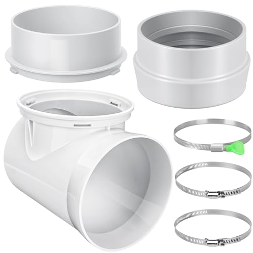 New Upgraded 90 Degree Dryer Vent Elbow Kit Dryer Vent Duct Connector Dryer Vent Adapter Dryer Vent Tight-Fit Connector Elbow for 4 Inch Dryer Duct Vent Hose.