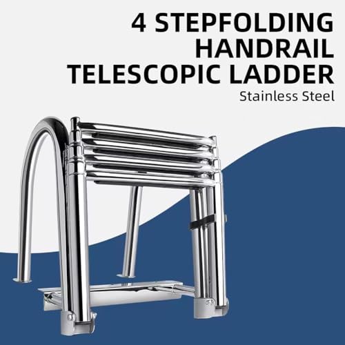 Escalera telescópica plegable de 4 peldaños para piscina miniatura 2