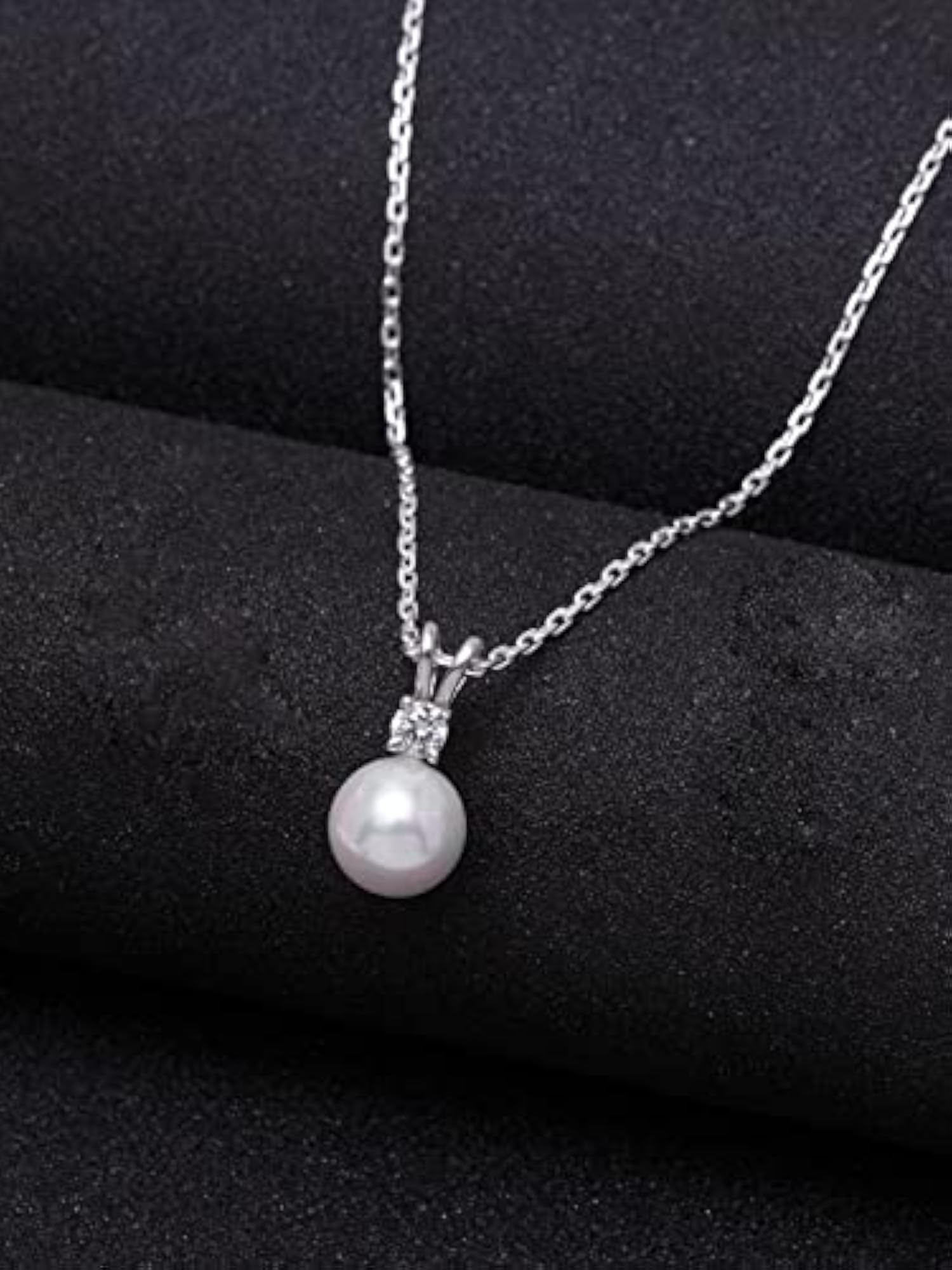 Women's 925 Silver Classic Pearl Pendant with Chain