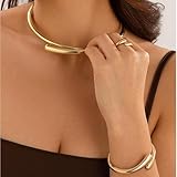 Zoom IMG-2 cubahop geometrico metallo choker collane Zoom IMG-2 cubahop geometrico metallo choker collane