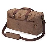 S-Zone 65 l erweiterbare Reisetasche aus Segeltuch, Wochenendtasche mit Schuhfach, große Handgepäcktasche, Sporttasche für Damen und Herren, Coffee