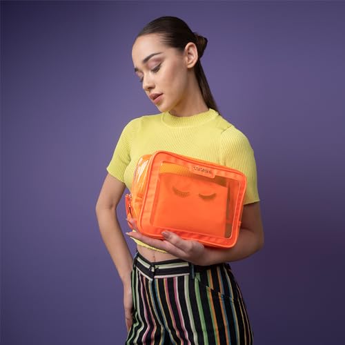 Image of Colorbar Polyester Lips & Lashes Casual Box Pouch (Set Of Two) - Neon Orange