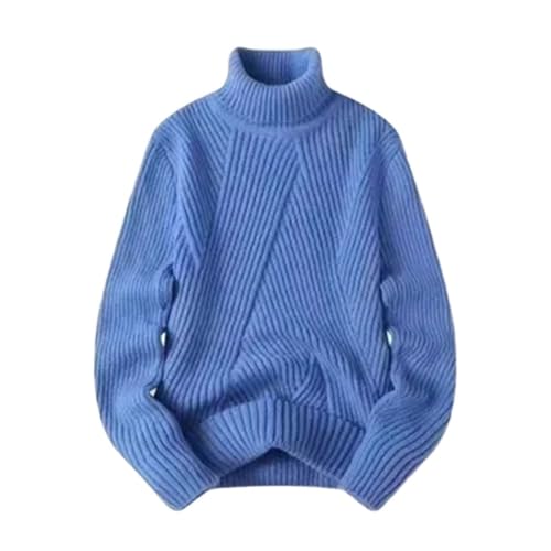 Men's Turtleneck Sweater Knit Pullover Long Sleeve Thick Warm Slim Fit Comfortable Soft Casual Jumper Ribbed Design