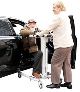 VOCIC Electric Transfer Lift for Car, Portable Folding Patient Lift Transfer Chair, Electric Assist Lift Aid for Seniors, Adults, AY06