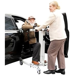 VOCIC Elevador eléctrico de transferencia para coche, silla plegable portátil de transferencia de paciente, ayuda de elevación eléctrica para personas mayores, adultos, AY06