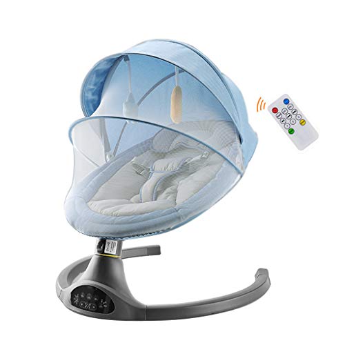 Xinjin Silla Mecedora Inteligente eléctrica Rocker Baby con mosquitera Swing Mute de Cinco velocidades Silencioso Bluetooth USB Música Silla para bebé