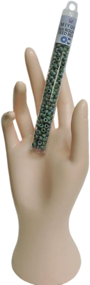 Set of 3 Colors - Miyuki Seed Beads, Size 6/0, Picasso Seafoam Green (6-4514), Brown Tan (6-4517), Montana (6-4516) - 3 x 20 Gram Tubes