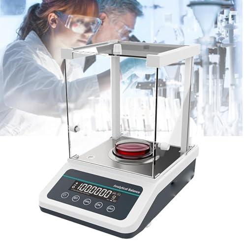 Balanza de laboratorio de 120/220 g, balanza electrónica de precisión, calibración interna (externa) automática, resolución de 0,0001 g, con protector contra el viento, for uso científico y de joyería