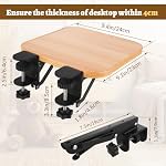 DAJAVE Ergonomics Desk Extender Tray, 9.4x9.1Inch Clamp On Desk Shelf, Foldable Table Extender for Desk, Table Desk Arm Rest, Keyboard Drawer Tray for Office and Home, Workstation Organizer