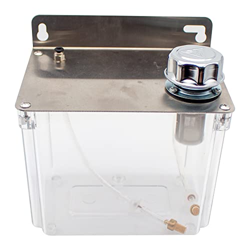 Jieotwice 3L CNC Lubrication Water Box with Filter Lathe Milling Drill Engraving Machine Oil Tank 304 Stainless Steel Cover Outlet 4MM (Double Hole)