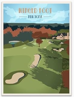 Nationcog Golf Course Wall Art Print, Winged Foot Golf Club Poster, Unframed Home Office Decor, 11x14 inches