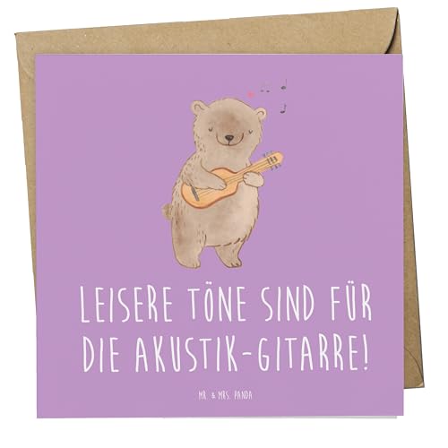 Mr. & Mrs. Panda Geburtstagskarte Akustik-Gitarre Magie - Geschenk, Lernen, Popmusik, Spieltechniken, Dankeskarte, Hochzeitskarte, Geigen, weihnachtskarte, Musikinstrument, Blues, Musikliebhaber, Ton