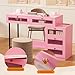 Waktavel Manicure Table Nail Desk Makeup Vanity Desk, Professional Nail Station Beauty Technician Desk with Storage Drawers for Girls Bedroom Living Room Home Office