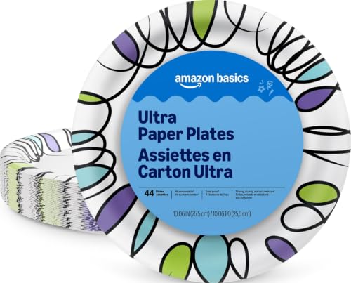 Amazon Basics Ultra Paper Plates, 10 Inch...