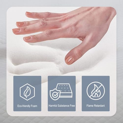 PIKAQTOP 10 Inch Queen Size Gel Memory Foam Mattress in a Box - Medium Firm, CertiPUR-US Certified, Pressure Relief - Cooler Sleep for Kids and Adults - Quality Comfort and Adaptive Support