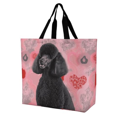 Sac pliable en toile grande capacité motif boules cabas de courses réutilisable résistant