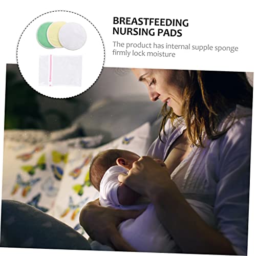 GLEAVI 4 Pcs Adesivos De Leite Materno Almofada De Peito Lavável Orgânica Almofadas De Amamentação P