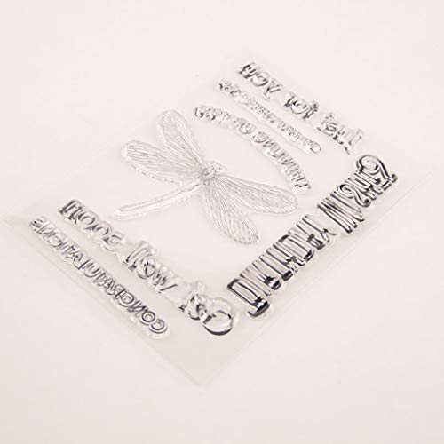 Seaskyer Clear Stamps For Cards Making, Silicone Stamps Dragonfly, Dragonfly Diy Silicone Clear Stamp Cling Seal Scrapbook Embossing Album Decor Craft #TOP3