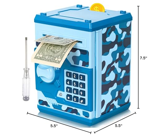 Vcertcpl WF-3001 Atm Piggy Bank For Boys Girls, Vcertcpl Mini Atm Coin Bank Money Saving Box With Password, Kids Safe Money Jar thumb #8