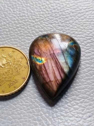 Cabochon labradorite violette véritable de qualité supérieure en forme de poire 32 mm