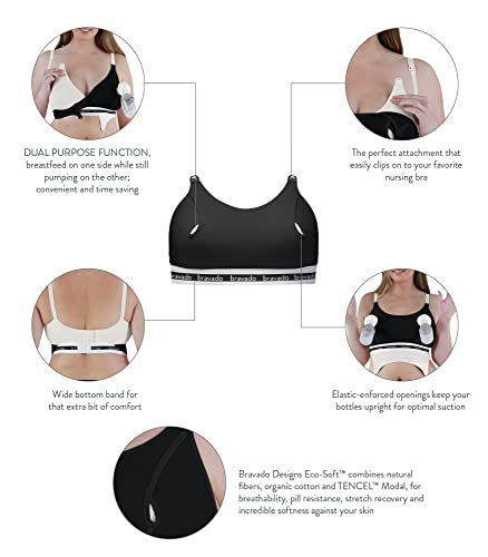Bravado Designs Pumping Bra Hands Free | Clip and Pump | Pumping Accessory | S-XL2