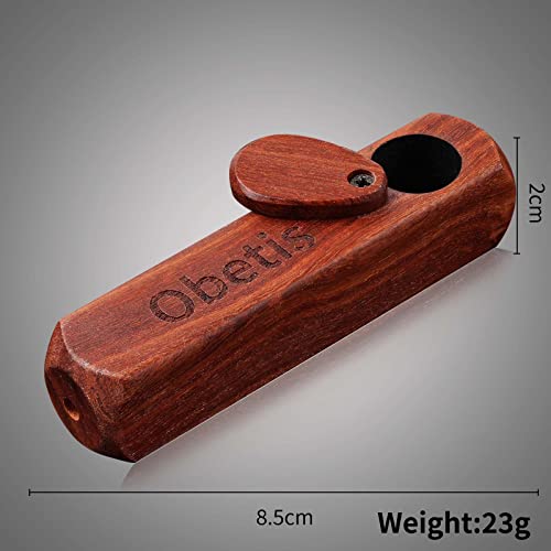 Obetis Handmade Tobacco Pipe Set - Retro Tobacco Pipe with Sliding Lid, Rosewood Pipe Set with Box and Accessories for Beginner - Thumbnail 4