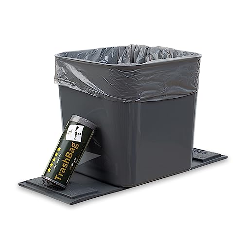 Product Image of the HAUSSIMPLE Car Trash Can with Stability Flaps, 1.4 Gallon Car Garbage Can, Durable Plastic Auto Trash Bin for Car Floor or Seat Area, Vehicle Trash Container with 20 Bags for Cars SUVs Trucks (Gray)