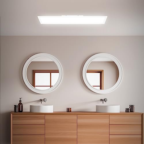 BRILONER – Badezimmer Lampe 78cm, Deckenlampe Bad, 25W, 2800lm, LED Deckenleuchte, LED Lampe, Badlampe IP44, LED Panel, Badezimmerlampe, Badezimmerleuchte, Neutralweißes Licht 4.000K, 78x18x6,5 cm