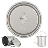 AOpghY Tapa de Taza de Titanio de 4 Pulgadas Tapa de Taza de Titanio Tapa de Olla para Acampar con asa y Orificio de ventilación Tapa de Taza Resistente para mochileros, Solo Tapa de Taza