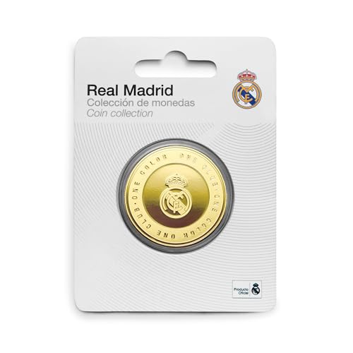 MOCIWORLD – Real Madrid – Sonderedition mit Vereinswappen und Inschrift One Club One Color – Sammlerstück – Goldfarben – Offizielles Produkt