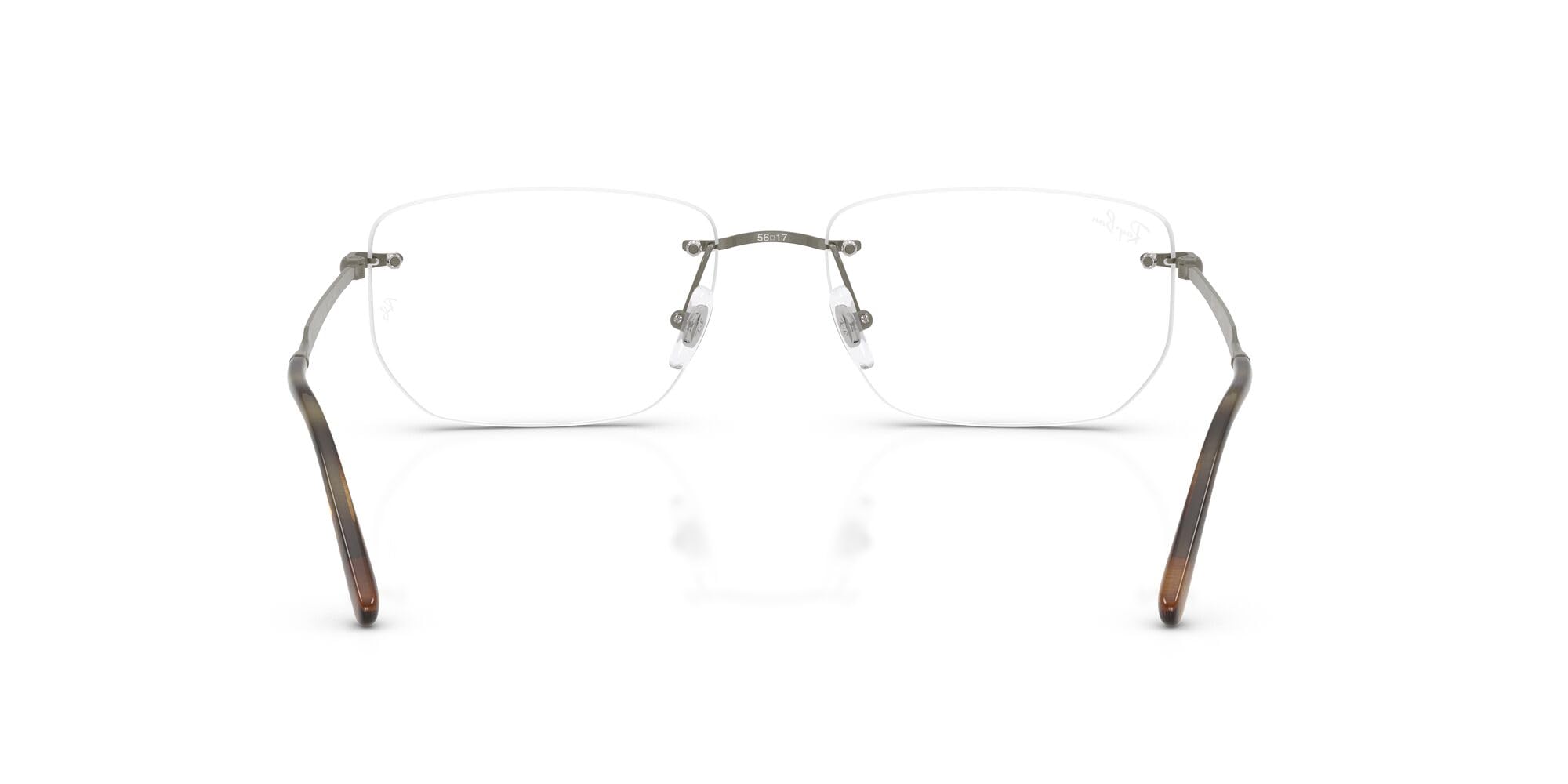 Ray-Ban Rx3768v prostokątne ramki na okulary na receptę, Szary/Demo Soczewka, 56 mm