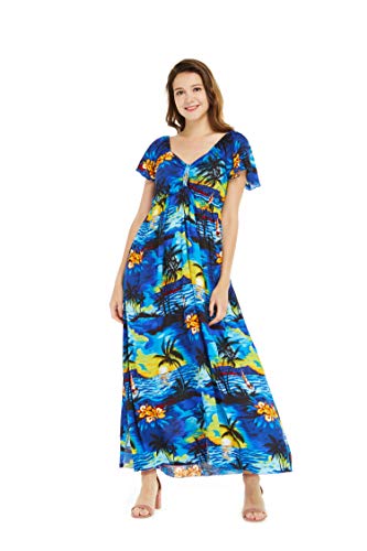 Image of Hawaii Hangover Family Matching Hawaiian Clothes, Sunset Blue | Family matching Hawaiian outfits, Sunset Blue, lightweight rayon, machine washable, tropical print, luaus, cruises