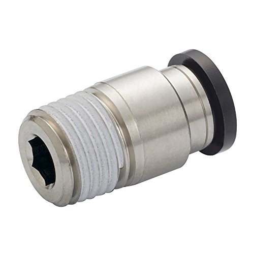 日本ピスコ(PISCO) ワンタッチ継手(チューブフィッティング) 六角穴付ストレート 適用チューブサイズ:10mm ネジサイズ:R1/4 POC10-02