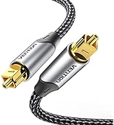 Digital Optical Audio Cable Nylon Braided Fiber, Slim Metal Case, Gold Plated Plug, VENTION 6.6 f...