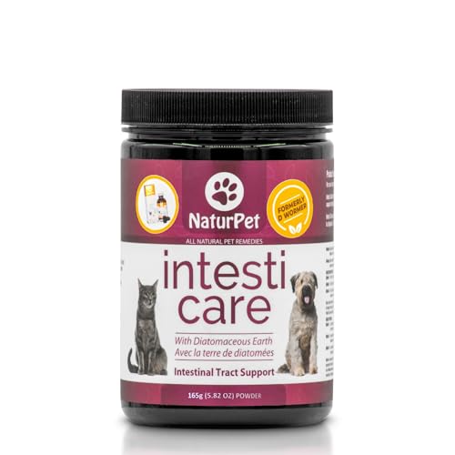 NaturPet Intesti Care for Dogs & Cats | Natural Alternative to Chemical Wormers | Promotes a Healthy intestinal Tract | Contains Diatomaceous Earth | 165g