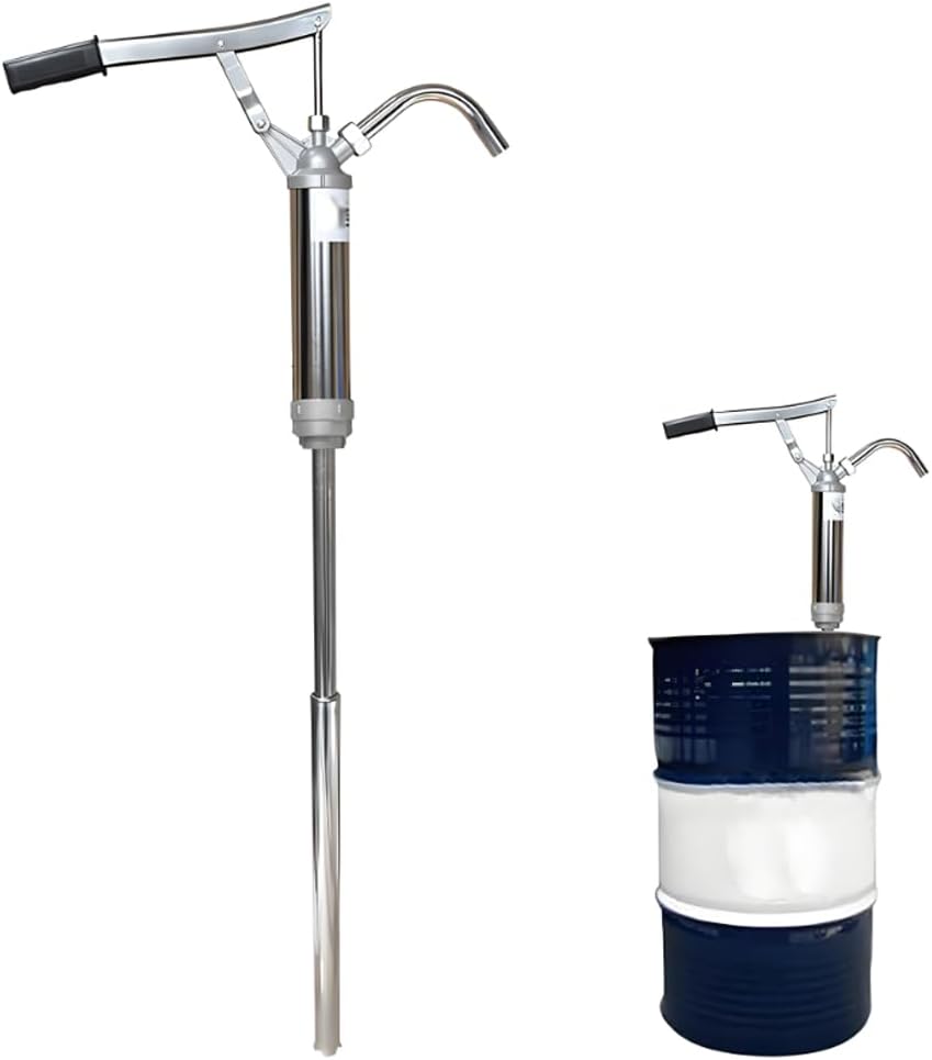 Manual Oil Drum Pump, Lever Action Barrel Pump, 450-900mm Telescoping Suction Tube, Suitable for 50-200L Oil Drums, Perfect for Transferring Motor Oil, Diesel, Kerosene & Fuel