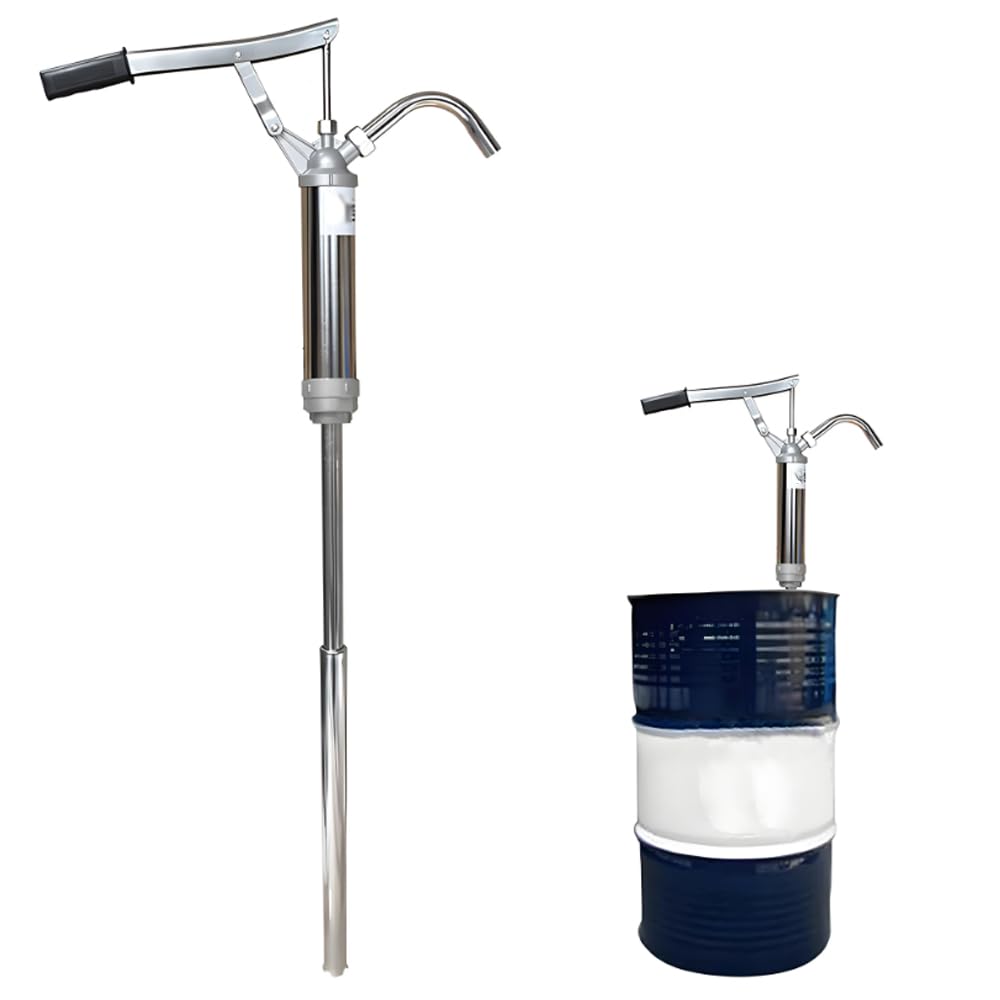 Bomba Manual para bidones de Aceite, Bomba de Palanca para barriles, Tubo de succión telescópico de 450-900 mm, Apta para bidones de Aceite de 50-200 L, Ideal para transferir Aceite de Motor, diésel,