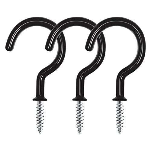Esteopt 30 PCS Cup Hooks, Ceiling Hanging Hooks Screw Cup Hooks Utility Black Screw-in Hooks Heavy Duty Mug Cup Hook Holders for Hanging Tea Cup Key Indoor and Outdoor Use (Black) Esteopt 30 PCS Cup Hooks, Ceiling Hanging Hooks Screw Cup Hooks Utility Black Screw-in Hooks Heavy Duty Mug Cup Hook Holders for Hanging Tea Cup Key Indoor and Outdoor Use (Black)