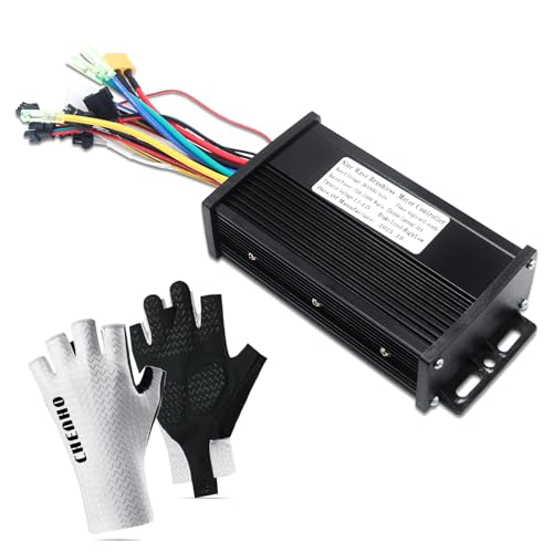 CHENHO Electric Bike Controller 36V/48V/64V 30A 750W/1000W JN Sine Wave Brushless Motor Controller for Ebike Or Scooter Motors for UART No.2 Protocol with Hall-Based Or Sensorless Aluminum Black