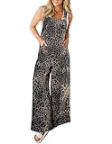 LOOKBOHO Overalls for Women Buckle Up Sleeveless Wide Leg Jumpsuits Casual Loose Vacation Boho Outfits with Pockets