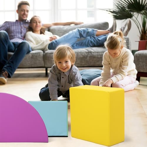 Soft Climbing Indoor Set, Foam Climbing Blocks for Toddlers, Waterproof Toddler Climbing Toys, Baby Jungle Gym Indoor Lightweight, Easy to Clean Foam Play Gym 6PCS