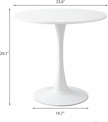 Miniatura 3 de Mesa de comedor redonda pequeña de 24 pulgadas para 2-4 personas, mesa de tulipanes de madera moderna de mediados de siglo para cocina, sala de