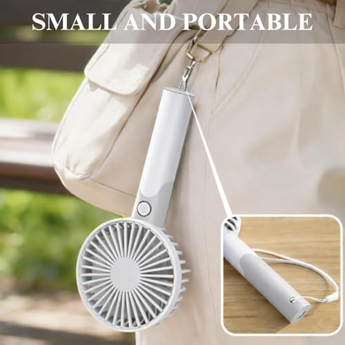 Image of One94Store High Speed Portable USB Hand Fan, 4800 RPM, 1200mAh Rechargeable Battery, Up to 6H Runtime, 3 Speed Modes for Travel, Office & Makeup, Grey - Mini Fan, Hand Fan, Small Fan, USB Fan