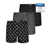 Snocks American Boxershorts Herren (3er Pack) Unterhosen Männer (Schwarz Mix, XXL)