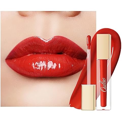 Oulac Shine Red Lipstick with Rose Oil Cover