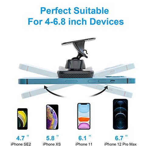 APPS2Car Car Smartphones Holder Magnetic Mobile Holder for Car Dashboard Mobile Mount Universal for 4.7-6.8 inch iPhone15/14/13 Series, Galaxy, Huawei, OnePlus